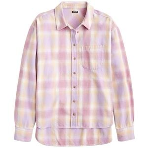 J. Crew Relaxed Button Up Shirt In Lavender Plaid Size‎ XL NWT